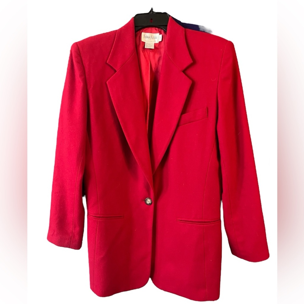 Neiman Marcus VTG Bold Red Long Blazer SZ Small